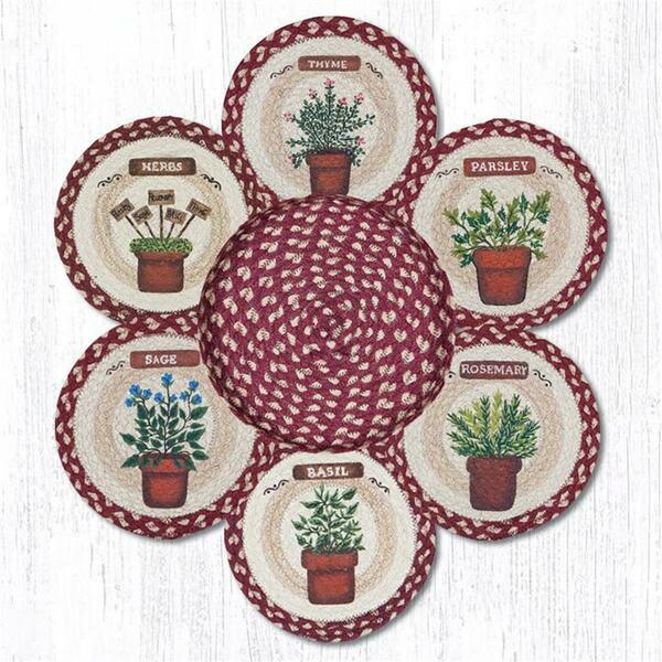 Capitol Importing Co 10 in. Herbs Jute Trivets in a Basket 56-524H